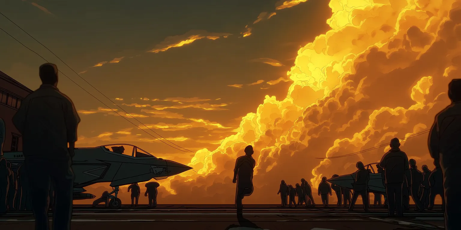 Illustrated scene from Top Gun